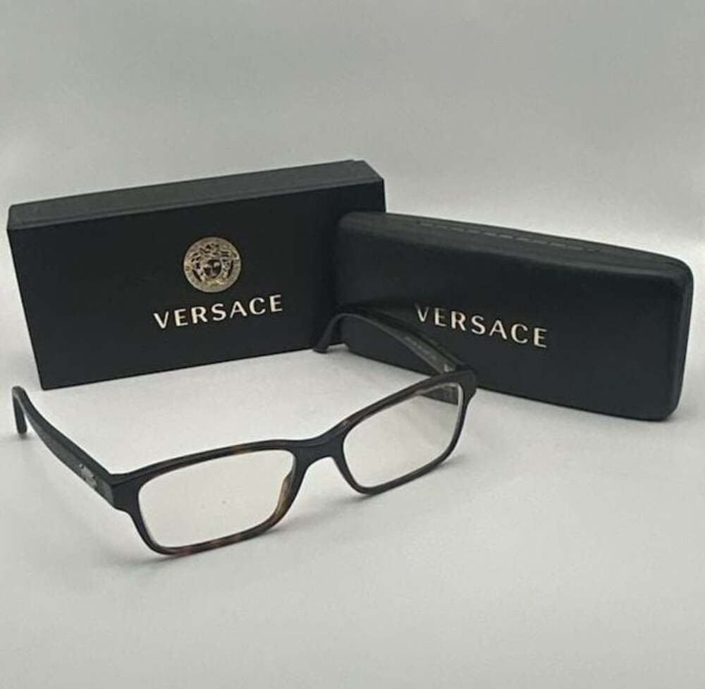Gianni Versace Couture Tortoise Shell Eyeglass Frames with Case and Box